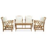 Salon de jardin 5 pcs avec coussins Bois d'acacia solide 646004646004