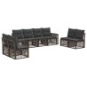 Ensemble de canapé de jardin 8 pcs Gris et Gris foncé polyrotin 646007646007