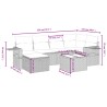Ensemble de canapé de jardin 7 pcs avec coussins marron résine tressée 646008646008
