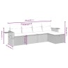 Ensemble de canapé de jardin 5 pcs avec coussins marron résine tressée 646016646016