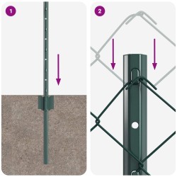 Clôture grillagée avec poteau 10 x 0,6 m Acier recouvert de PVC 646028646028