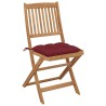 Chaises pliables de jardin lot de 8 avec coussins Bois d'acacia 646030646030