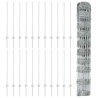 Clôture sauvage extérieure avec poteaux 50 x 1 m Argenté Maille 646034646034