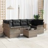 Ensemble de canapé de jardin 7 pcs Gris Poly rotin 646035646035