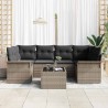 Ensemble de canapé de jardin 7 pcs Gris Poly rotin 646035646035