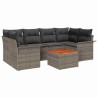 Ensemble de canapé de jardin avec coussin 7 pcs Gris polyrotin 646043646043