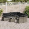 Ensemble de canapé de jardin avec coussin 9 pcs Gris polyrotin 646045646045