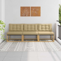 Sofa de milieu extérieur Bois d'acacia massif et Textilène 646049646049