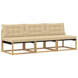 Sofa de milieu extérieur Bois d'acacia massif et Textilène 646049646049