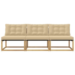 Sofa de milieu extérieur Bois d'acacia massif et Textilène 646049646049