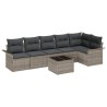 Ensemble de canapé de jardin avec coussin 7 pcs Gris polyrotin 646050646050