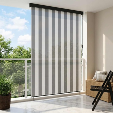 Store enrouleur Anthracite et blanc 120 x 250 cm 646058646058