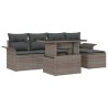 Ensemble de canapé de jardin avec coussin 6 pcs Gris polyrotin 646059646059