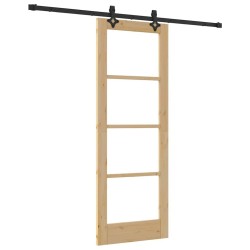 Porte coulissante ORKDAL Naturel et Noir 73,5 x 198,5 cm 646065646065