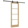 Porte coulissante ORKDAL Naturel et Noir 73,5 x 198,5 cm 646065646065