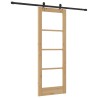 Porte coulissante ORKDAL Naturel et Noir 73,5 x 198,5 cm 646065646065