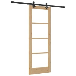 Porte coulissante ORKDAL Naturel et Noir 73,5 x 198,5 cm 646070646070