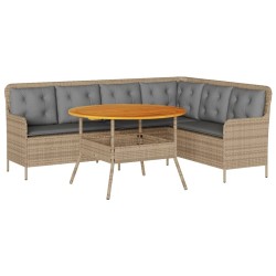 Salon de jardin avec coussins 2 pcs beige résine tressée 646095646095