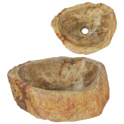 Évier 45x35x15 cm Pierre fossile Crème 646104646104