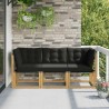 Canapé d’extérieur milieu et coin avec coussin 3 Pièce Blanc 646108646108