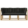 Canapé d’extérieur milieu et coin avec coussin 3 Pièce Blanc 646108646108