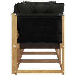 Canapé d’extérieur milieu et coin avec coussin 3 Pièce Blanc 646108646108
