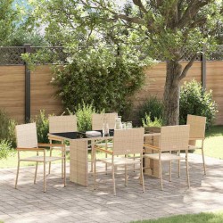 Ensemble de salle à manger pour jardin 7 pcs Beige polyrotin 646109646109