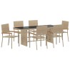 Ensemble de salle à manger pour jardin 7 pcs Beige polyrotin 646109646109