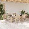 Ensemble de salle à manger pour jardin 7 pcs Beige polyrotin 646109646109
