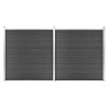Ensemble de panneau de clôture WPC 353x186 cm Noir 646111646111
