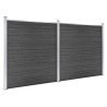 Ensemble de panneau de clôture WPC 353x186 cm Noir 646111646111