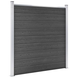Ensemble de panneau de clôture WPC 353x186 cm Noir 646111646111