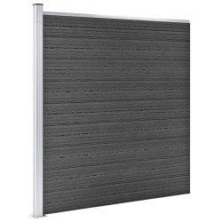 Ensemble de panneau de clôture WPC 353x186 cm Noir 646111646111