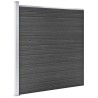 Ensemble de panneau de clôture WPC 353x186 cm Noir 646111646111