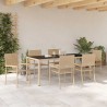 Ensemble de salle à manger pour jardin 7 pcs Beige polyrotin 646117646117