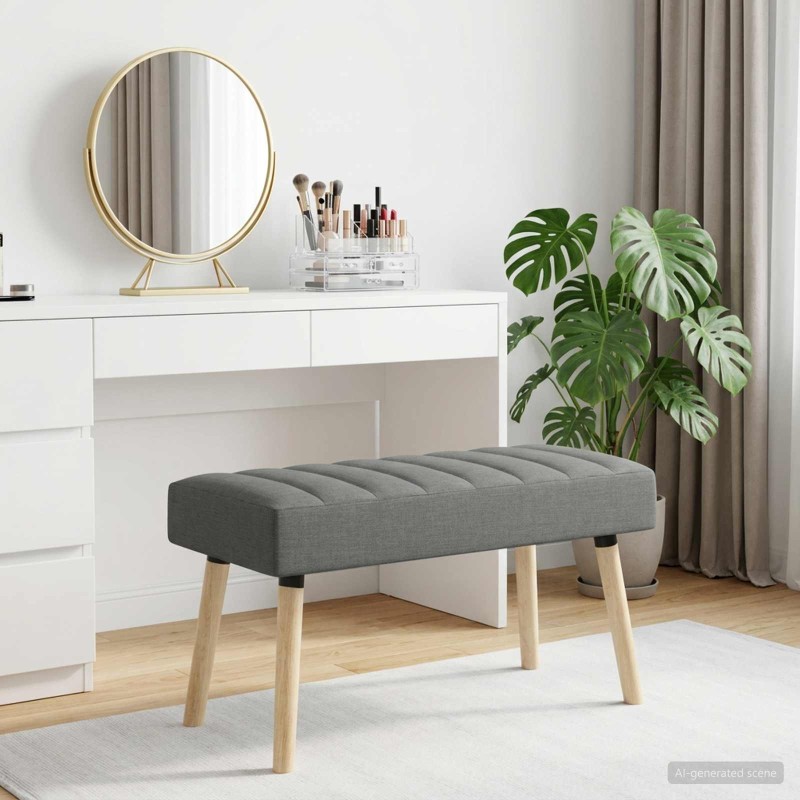 Banc capitonné canal Gris foncé 80 x 40 x 46 cm Tissu 646148646148