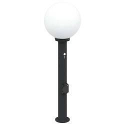 Borne lumineuse avec capteur et prise 80 cm Noir IP44 646149646149
