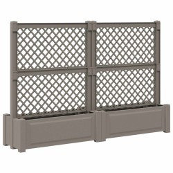 Grand pot avec trellis 2 pcs Gris 200 x 43 x 133,5 cm PP 646154646154