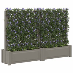 Grand pot avec trellis 2 pcs Gris 200 x 43 x 133,5 cm PP 646154646154