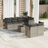 Salon de jardin 8 pcs avec coussins gris clair résine tressée 646156646156