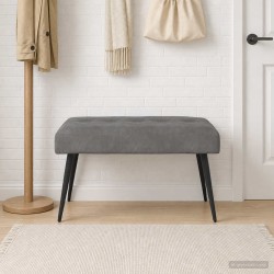 Banc avec capitonnage bouton Gris foncé 80 x 40 x 46 cm Velours 646159646159