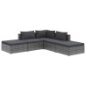 Salon de jardin 5 pcs avec coussins Résine tressée Gris 646189646189