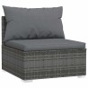 Salon de jardin 5 pcs avec coussins Résine tressée Gris 646189646189