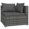 Salon de jardin 5 pcs avec coussins Résine tressée Gris 646189646189