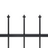Clôture de jardin avec dessus en forme de lance en acier 1070 x 120 cm Noir 646202646202