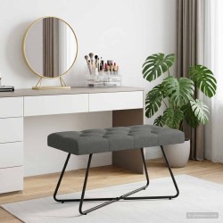 Banc avec capitonnage bouton Gris foncé 80 x 40 x 46 cm Tissu 646207646207