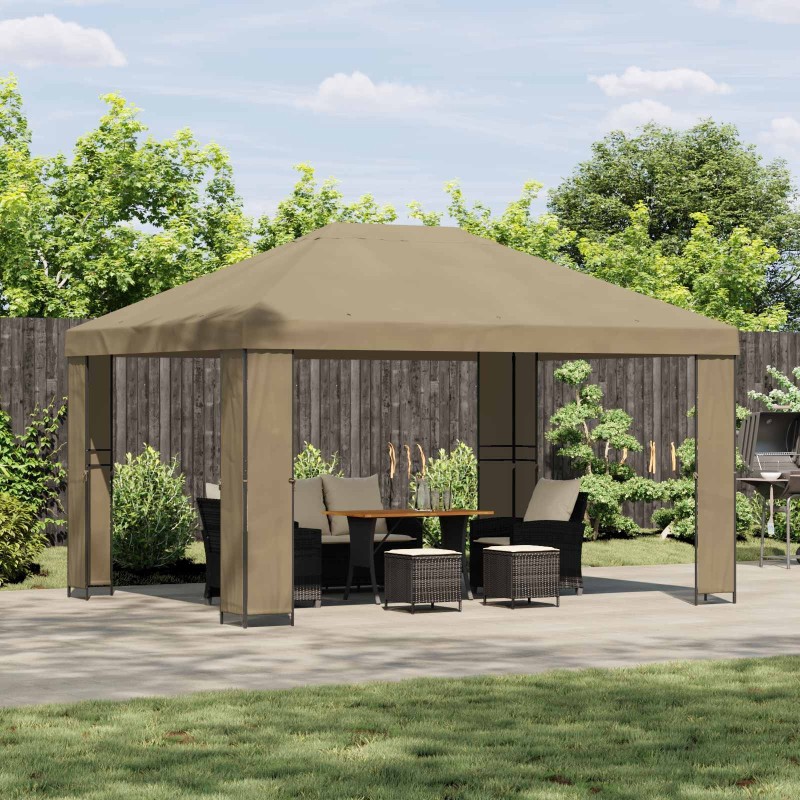 Pavillon 4 × 3 m Beige Polyester et Acier 190 gsm 646226646226