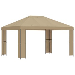 Pavillon 4 × 3 m Beige Polyester et Acier 190 gsm 646226646226