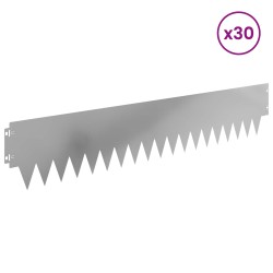 Bordure de Pelouse 30 pcs 103 x 20 cm métal Argenté 646230646230