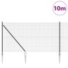 Clôture en fil soudé avec pointes 10 x 1,4 m Gris Maille 646232646232